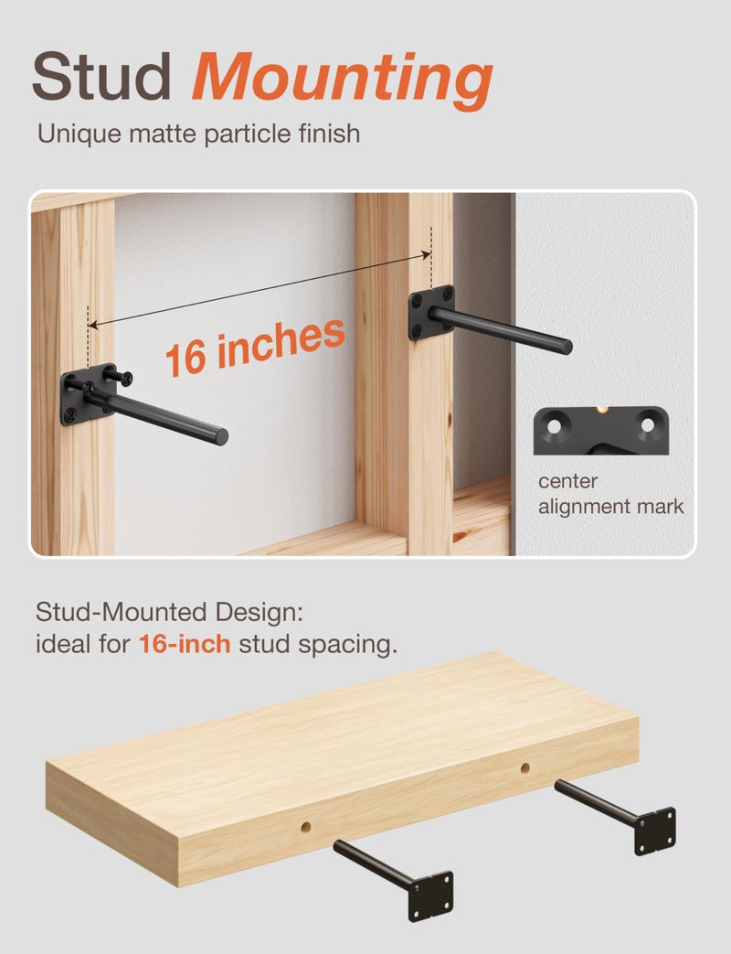 BATODA - 6" Floating Shelf Bracket (8 pcs) - Solid Steel Blind Shelf Supports - Hidden Brackets for Floating Wood Shelves - Blind Shelf Support â€“ Shelving Mounting Hardware Included (Pack 8) - Image 3